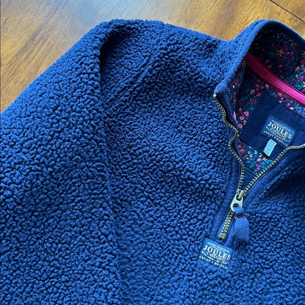 Joules Navy Blue 1/4 Zip Fleece Pullover Sz 8 - Picture 6 of 16